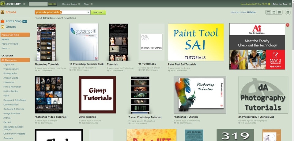 DeviantArt Photoshop Tutorials Website