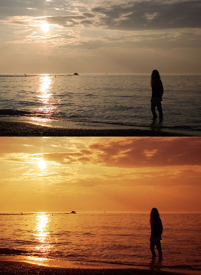 Warm Golden Sunsets Landscape Photoshop Effect Tutorial